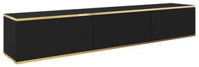 Závesný televízny stolík Oro 175 cm čierny/zlatý