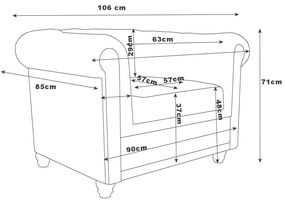 Kreslo Chesterfield Ecri