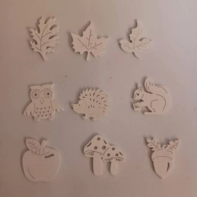 Drevená dekorácia, 4 cm, biela