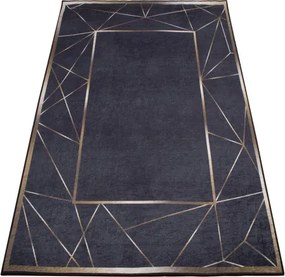 Protišmykový koberec MILANO 90010-04 čierny / zlatý