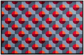 Geometrické vzory- premium rohožka - červeno-sivá (Vyberte veľkosť: 85*55 cm)