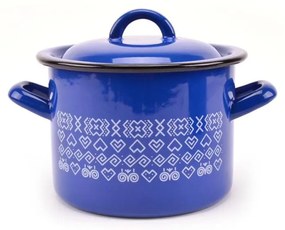 Hrniec smalt + pokr. 16cm/2,5L dekor Čičmany KLC