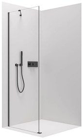Cerano, pevná sprchová zástena pre dvere Marino a Volpe 100x190 cm, 6mm číre sklo, čierny profil, CER-CER-420273
