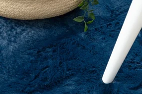 Protišmykový koberec POSH kruh Shaggy navy granát, plyš