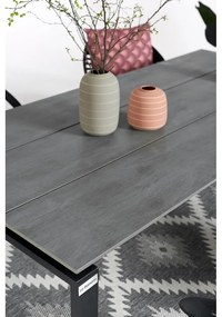 Záhradná jedálenská súprava pre 6 osôb so sivou stoličkou Joanna a stolom Strong, 210 x 100 cm