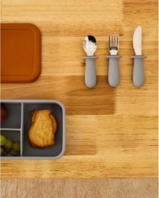 Modrý plastový/zo silikónu detský príbor 3 ks Lili – Kave Home