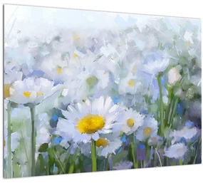 Sklenený obraz - V margaréte (70x50 cm)