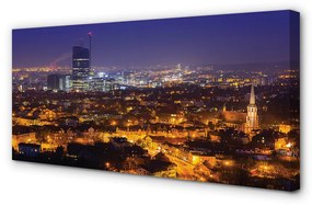 Obraz na plátne Gdańsk Mesto nočné panorama 120x60 cm
