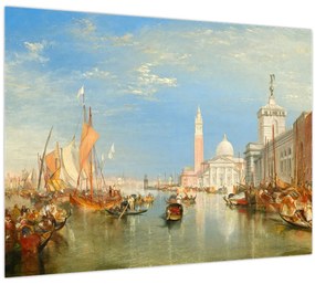 Sklenený obraz - Joseph Mallord William Turner, Venice the Dogana and San Giorgio Maggiore, reprodukcia (70x50 cm)