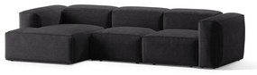 Tmavosivá menčestrová rohová pohovka (ľavý roh/s leňoškou) Bergano – Cosmopolitan Design