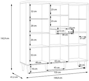 Vitrína VIRO hnedá/béžová