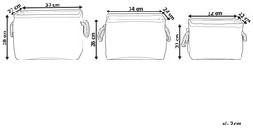 Sada 3 textilných košov béžová DARQAB Beliani