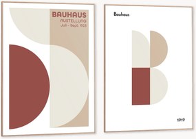 Nástenné dekorácie v rámoch Bauhaus, 2 ks