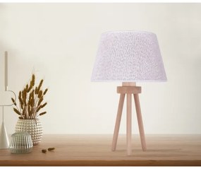 Duolla - Stolná lampa BOUCLE 1xE27/15W/230V pr. 28 cm biela/drevo
