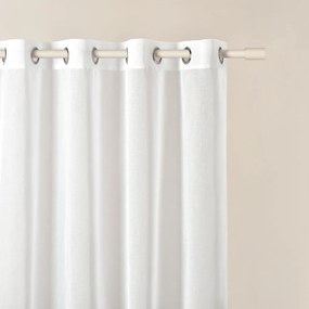 Biela záclona Flavia s volánmi a striebornými priechodkami 400 x 250 cm