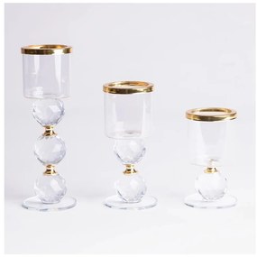 SADA 3x zlatých svietnikov