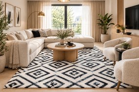 Koberec Boho 638 CREAM/NAVY BLUE rozmery koberec: 60x100 cm