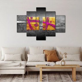 Obraz farebných štvorcov na čiernom pozadí (150x105 cm)