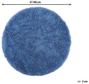 Okrúhly koberec ⌀ 140 cm modrý CIDE Beliani