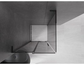 Mexen Velar L, sprchový kút s posuvnými dverami 90 x 90 cm, 8mm šedé sklo, čierna matná, 871-090-090-43-70