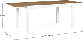 Hliníkový záhradný jedálenský stôl 90x140 cm Elias – Bizzotto