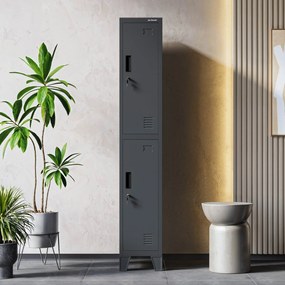 Šatníková skriňa pre zamestnancov antracitová BARTEK 1 Plus 292 x 1720 x 450 mm