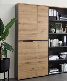 Univerzálna skriňa s policami Memphis, 75 cm, dub artisan/grafit%