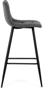 Barová stolička zamatová, sivá AUB-X7015 GREY2