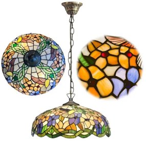 Luster do obývačky Tiffany vitráž SPRING Ø40 2*E27 1221 sklíčok