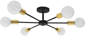 Toolight - Lampa spider-6 APP501-6C, čierna-zlatá, OSW-01100