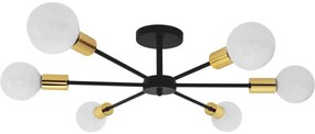 Toolight - Lampa spider-6 APP501-6C, čierna-zlatá, OSW-01100