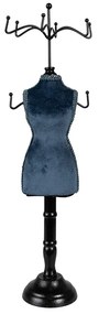 Modro-čierny stojan na šperky v tvare figuríny - 12*12*39 cm