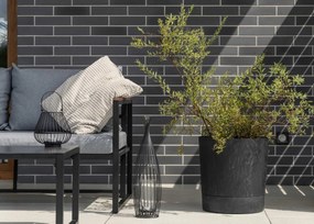 Květináč s podmiskou AZALEA 35 cm černý beton