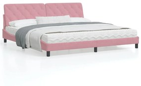 Rám postele s čelom ružový 200x200 cm zamat 3207946
