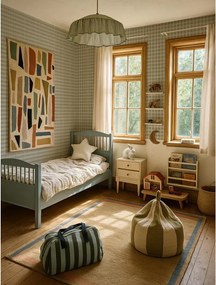 Tapeta klasická mriežková tmavo zelená 280×50 cm