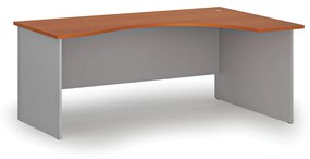 Ergonomický kancelársky pracovný stôl PRIMO GRAY, 1800 x 1200 mm, pravý, sivá/čerešňa