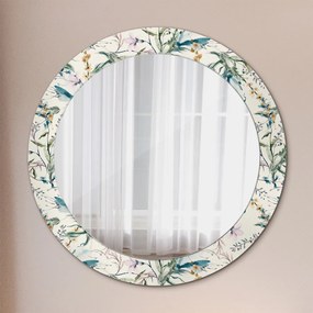 Okrúhle zrkadlo s potlačou Kvety fi 70 cm