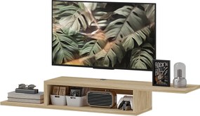 HOMCOM Floating Wall TV Stand s policou - Dub | Aosom