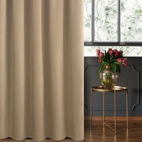 Kvalitný zamatový záves na riasiacu pásku v cappucino farbe 140 x 270 cm