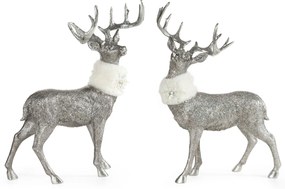 DEKORAČNÁ SOŠKA BUCK 36X52 CM STRIEBORNÁ