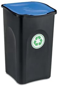 Plastový odpadkový kôš HOME ECOGREEN na triedený odpad, objem 50 l, modrý