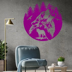 Veselá Stena Samolepka Vlci Farba: fialová, Veľkosť: 80 x 81 cm