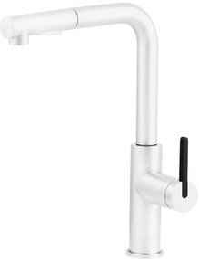 Deante Momi, drezová batéria s výsuvným výtokom h-348, biela matná, DEA-BKM_A73M