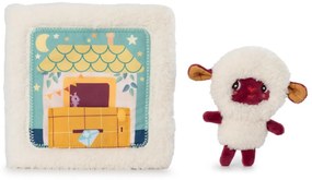 Lilliputiens - textilná knižka s prstovou bábkou - dobrú noc s ovečkou Yvon