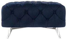 Tmavomodrá zamatová podnožka Chelsea – Ropez