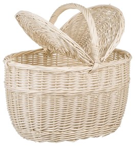 ČistéDrevo Prútený piknikový kôš biely