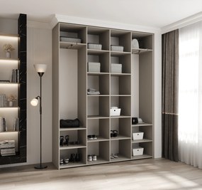 Šatníková skriňa 190 cm Carmela 40-2 (kašmír + čierna). Akcia -20%. Vlastná spoľahlivá doprava až k Vám domov. 1126583