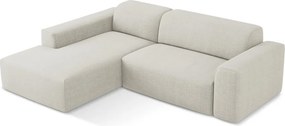 Béžová rohová pohovka (ľavý roh/s leňoškou) Keli – Makamii