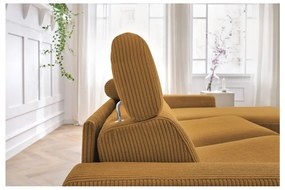 Menčestrová rozkladacia rohová pohovka v horčicovej farbe (variabilná) Monaco – Bobochic Paris