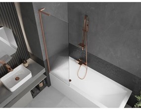 Mexen Next L, 1-krídlová vaňová zástena 60 x 150 cm, 6mm sklo s rebrovým vzorom, medený profil, 895-060-000-03-09-65